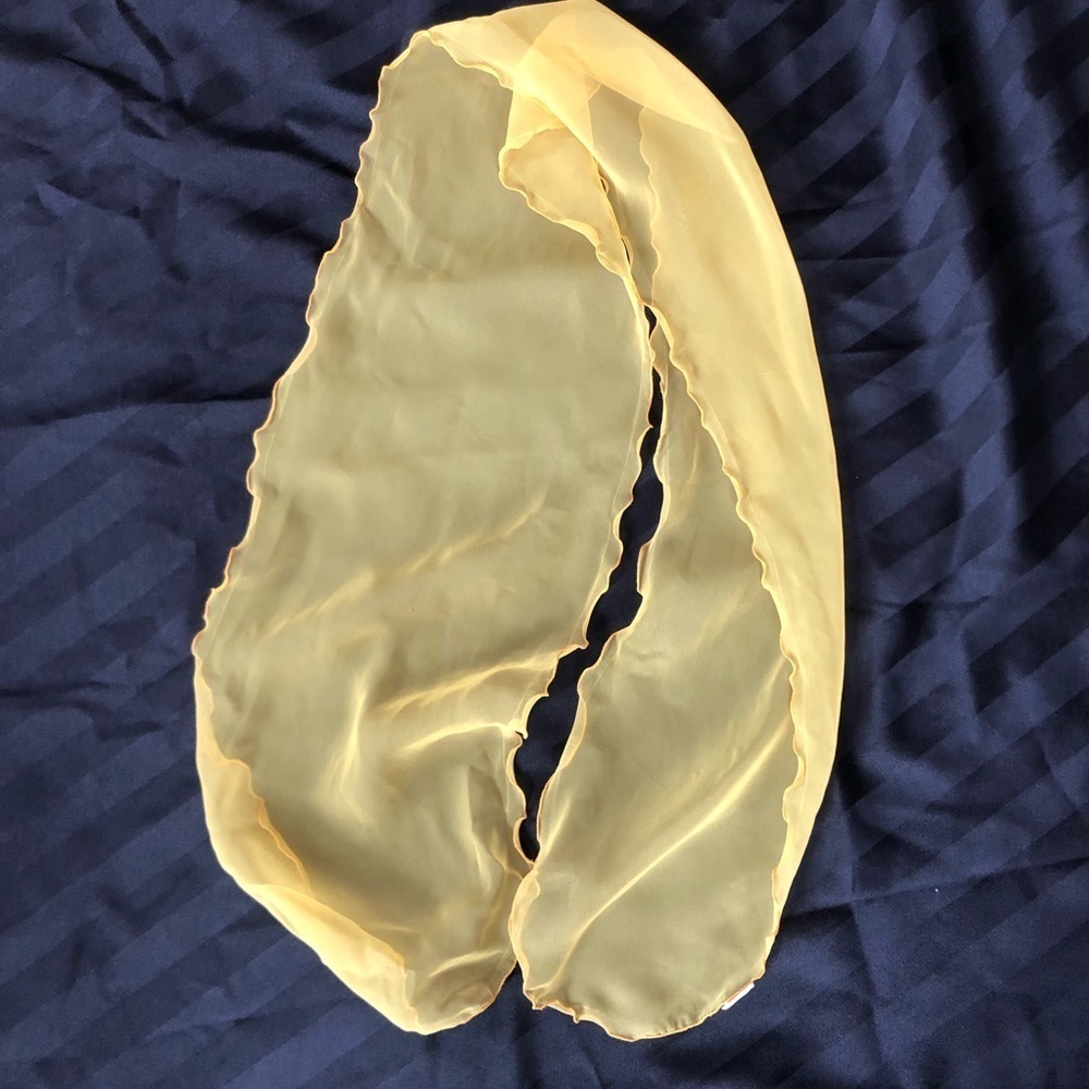 Vtg Vibrant Yellow Sheer Scarf